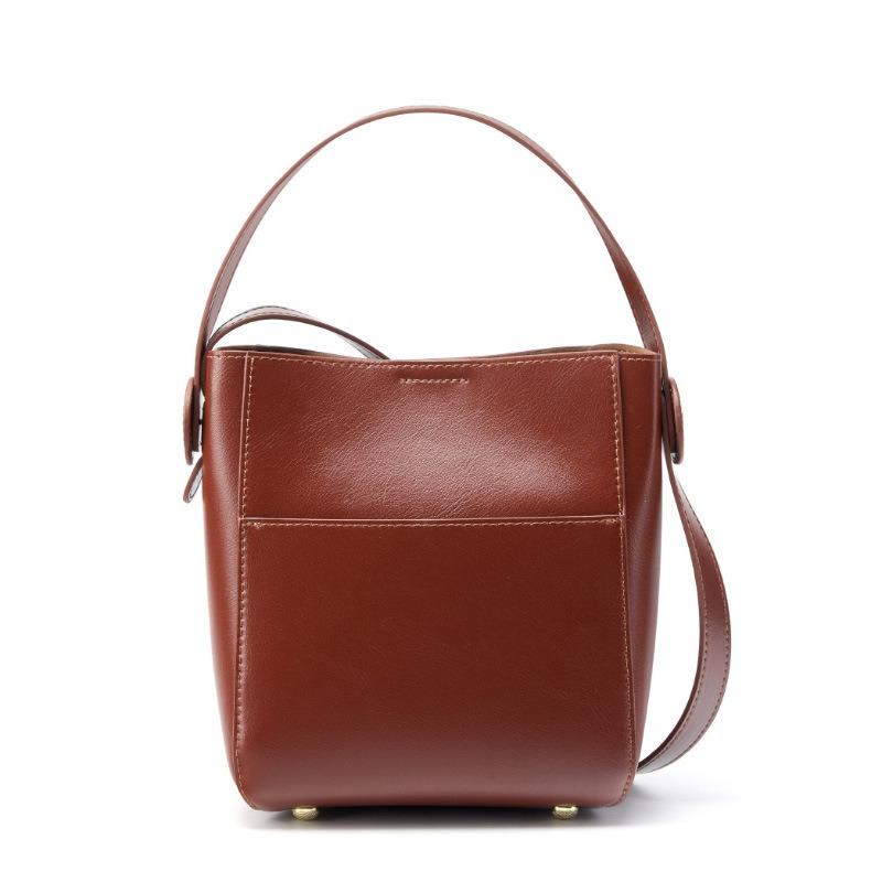 Commuter new women's large-capacity women's shoulder bag women's cowhide summer messenger bag women's high-end leather bucket bag