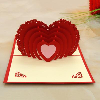 Yousheng 3D Heart Pop-Up Card Valentine's Day Greeting Card Automatic Pop-Up Love Card for Mother's Day Anniversary Gift