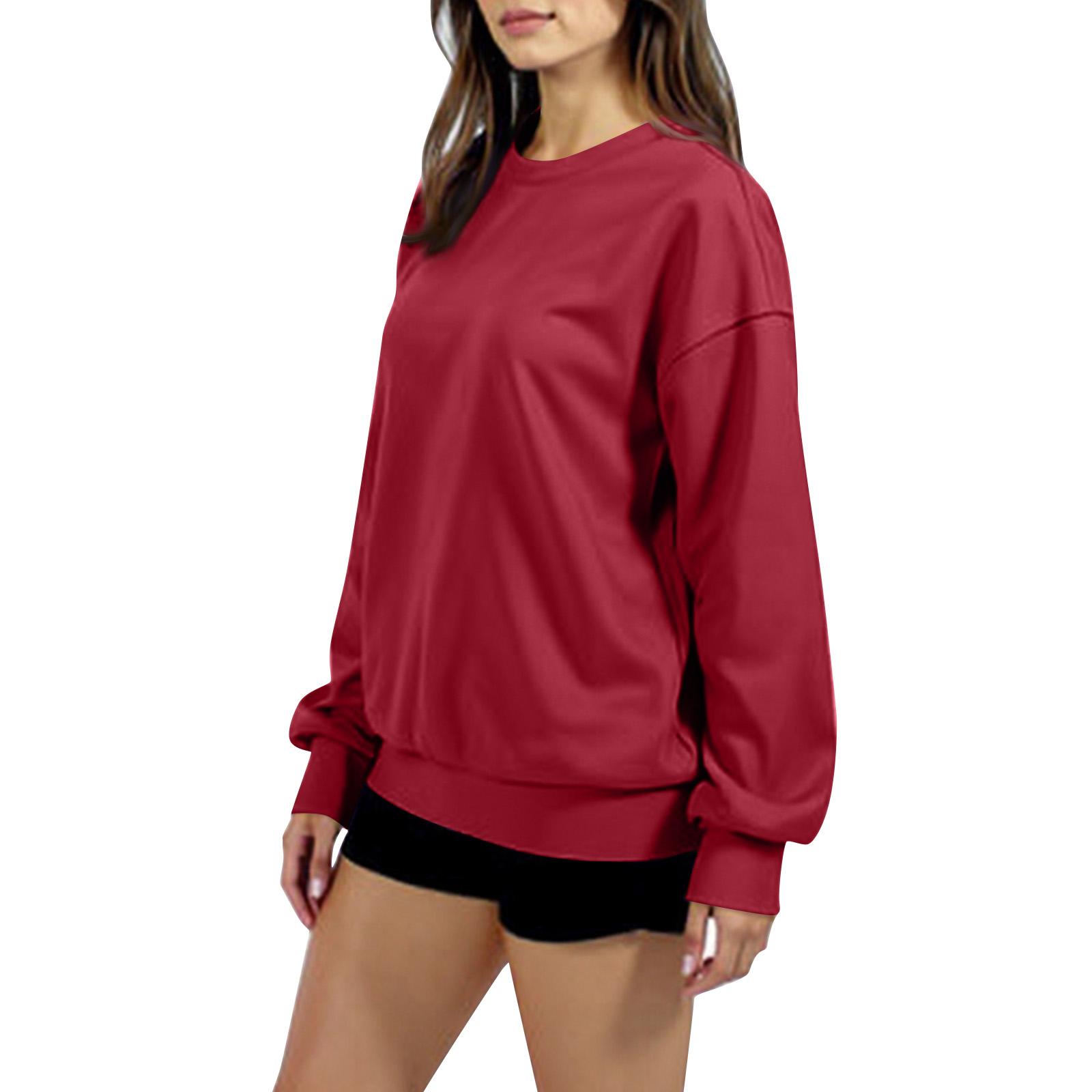 

Women s Oversized Neck Hoodie Fleece Casual Comfort Pullover Tops Clothing XXXL червоний
