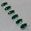 Green Tourmaline Marquise Shape Gemstone Bracelet Adjustable Link Jewelry 8"