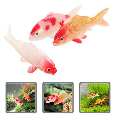 3Pcs Lifelike Artificial Koi Fish Plastic Goldfish Floating Decoration for Aquarium Tank Plastic Floating Fish
