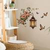 Pink Flower Pendant Light Wall Sticker Removable Wall Art Decor Waterproof Stereo Flower Home Decoration for Bedroom Living Room