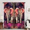 2 Pcs Retro elephant print curtains,suitable for bedroom,living room kitchen decoration,home decoration,window decoration