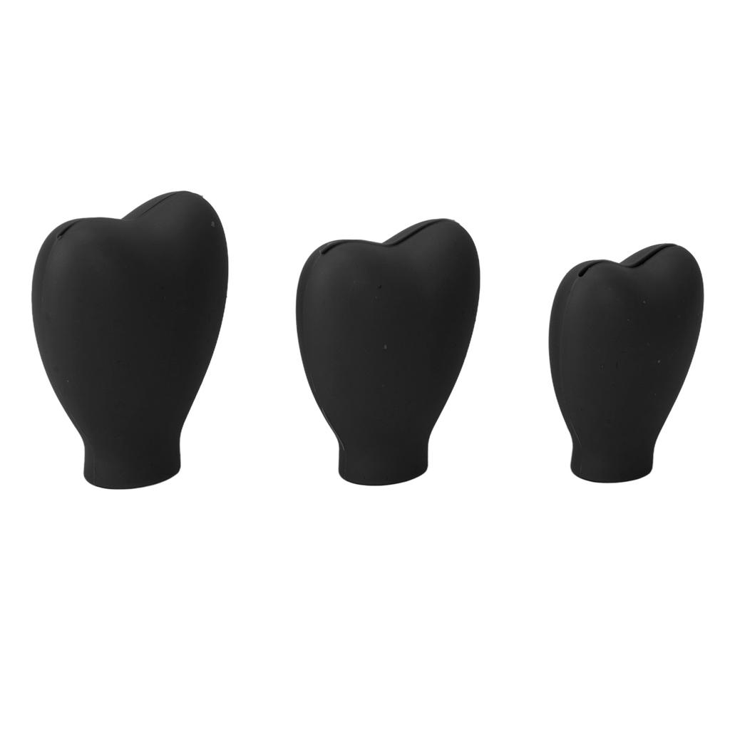 3pcs Makeup Brush Cover Portable Silicone Hrt Shaped Cosmetic Brush Guard for Women Girls