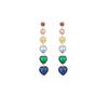 Niche color love zircon earless ear clips long super fairy temperament earrings light luxury high-end peach heart earrings