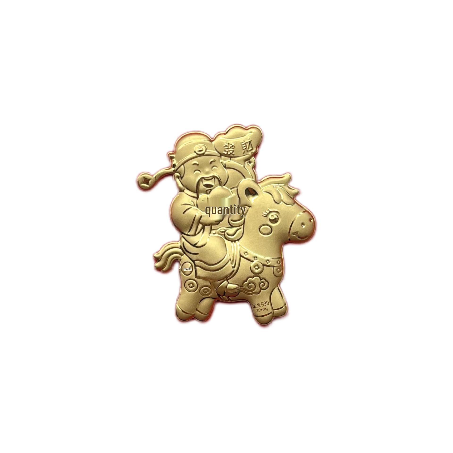 

999 Fine Gold Horse God Keychain & Phone Lanyard Birthday Gift Single Gold Piece