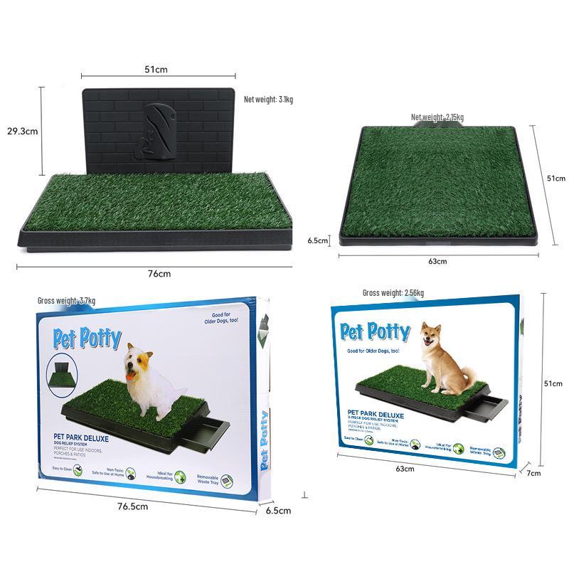 

Large Drawer Dog Toilet Lawn with Removable Urine Pads for Training Medium to Large Dogs Without Wall