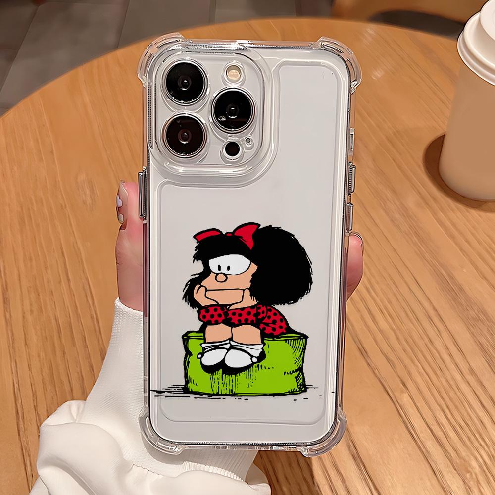 Lovely Girl Mafaldas Cartoon Phone Case For Samsung Galaxy S25 S24 S23 S22 S21 S20 Note20 Edge FE Ultra Plus 4G 5G Anti Cover