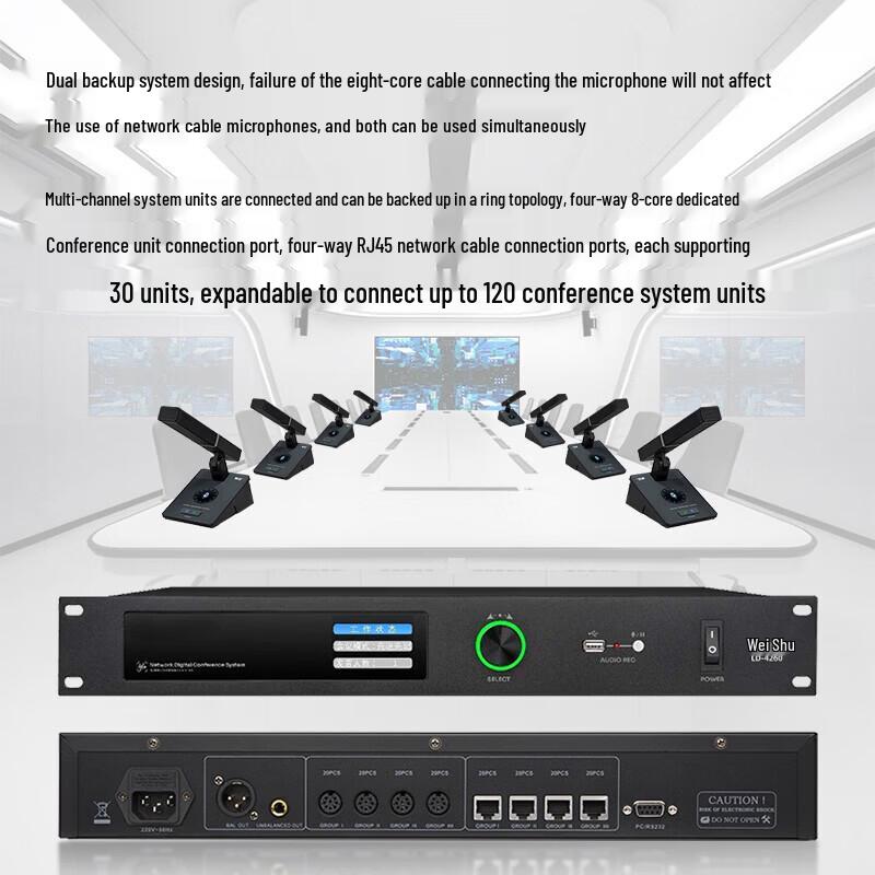 Weishu LD-4260 Digital Wired Conference System Host (CN version)