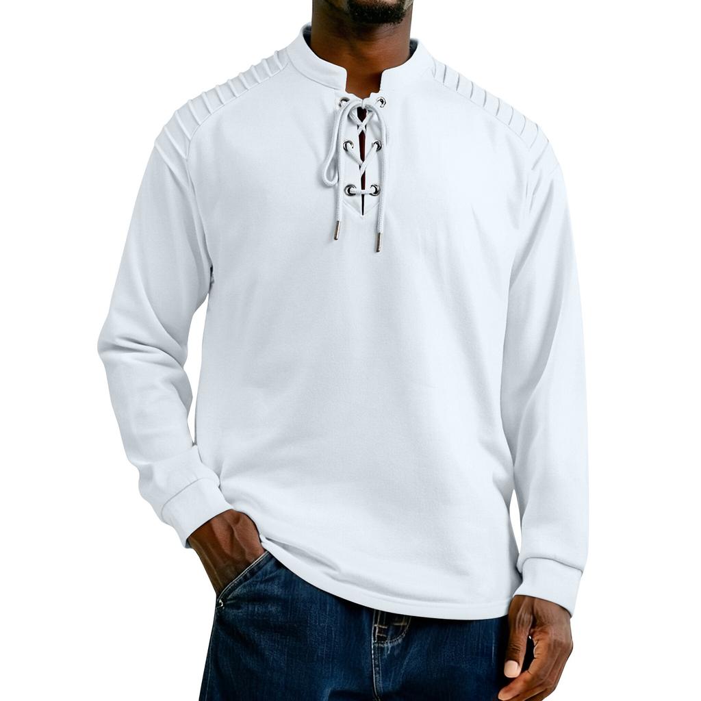 Men's Solid Color Long Sleeve Tops Men's Casual Fashion Long Sleeve Tops