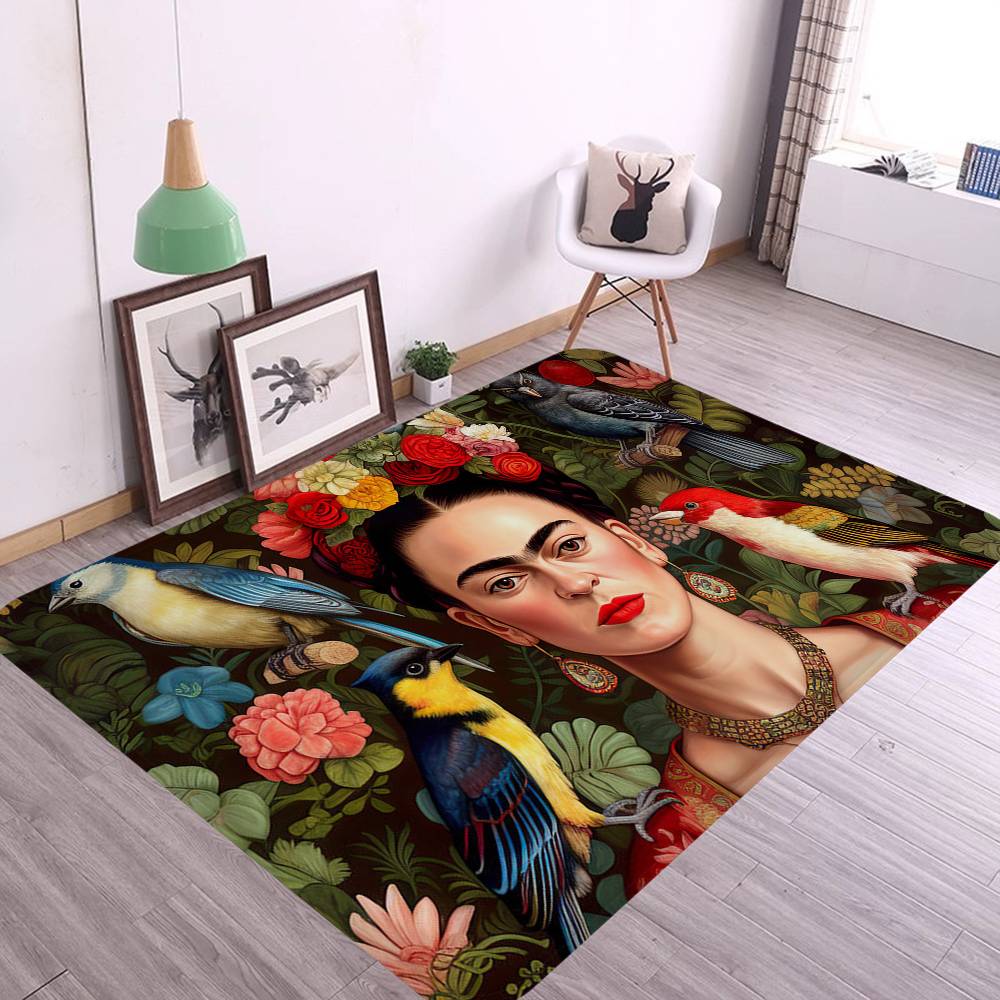 Tappetino Vintage Artista F-Frida K-Kahlo Stanza dei Bambini Decorazione Camera da Letto Balcone Tappetino Antiscivolo Tappetino Ingresso Tappeto