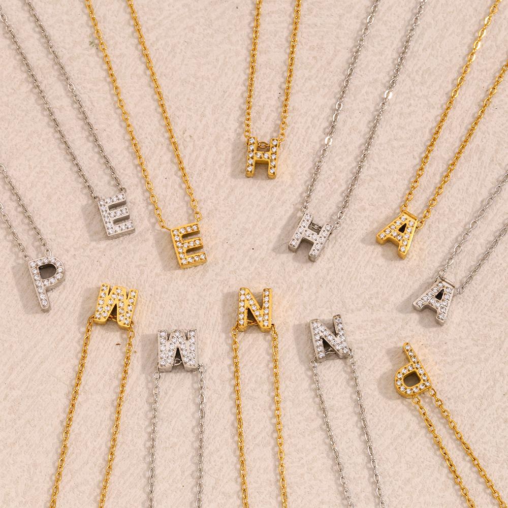 MamacitaSlay Classic 316L Stainless Steel Letter Necklace Waterproof 18K Gold Plated Jewelry Women's Elegant Neck Jewelry Gift