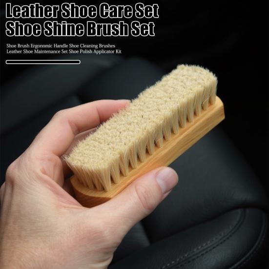 Shoe Brush Ergonomic Handle Shoe Cleaning Brushes Leather Shoe Maintenance Set Shoe Polish Applicator Kit