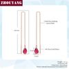 ZHOUYANG Chain Earring For Women Simple Style None Stone Rose Gold Color Ear Line Fashion Jewelry  ZYE236 ZYE237