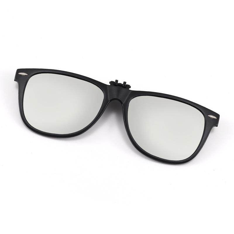Polarized Sunglasses Myopia Clip Tr90 Ultra-Light True Colorful Film Mi Ding Night Vision Color-Changing Retro Can Be Turned Up