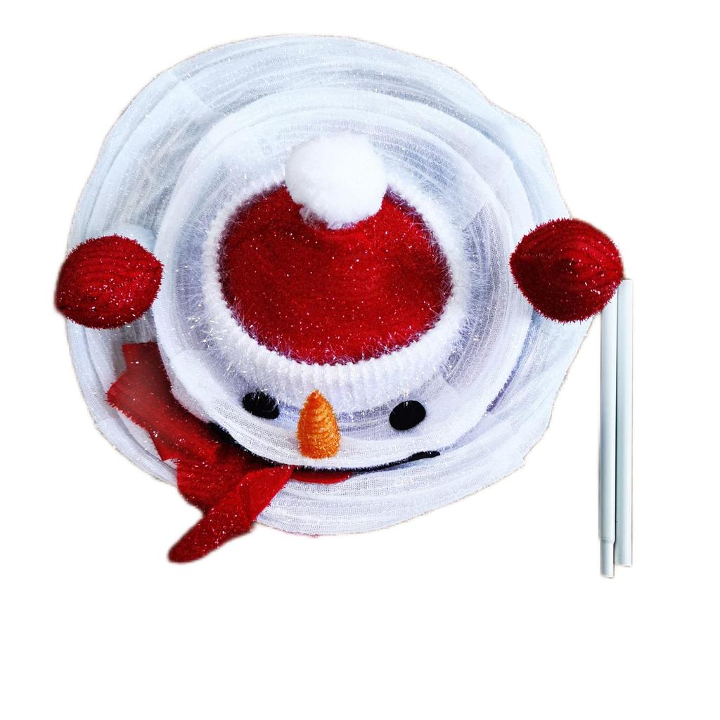 Christmas Snowman Decoration With LED Light 1.98FT Collapsible Christmas Snowman Santa Decor For Indoor Outdoor