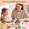 Cute Stone 61-Piece Play Kitchen Set, Includes Cookware, Pressure Cooker, Induction Cooktop, Pot, and Cookware, Realistic Ingredients, Cutting Play, P