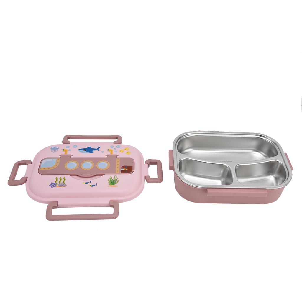 Lunch Box Stainless Steel Sealed and Insulated Lunch Box  Proof Cartoon Lunch Box for Kids Adults(Blue )