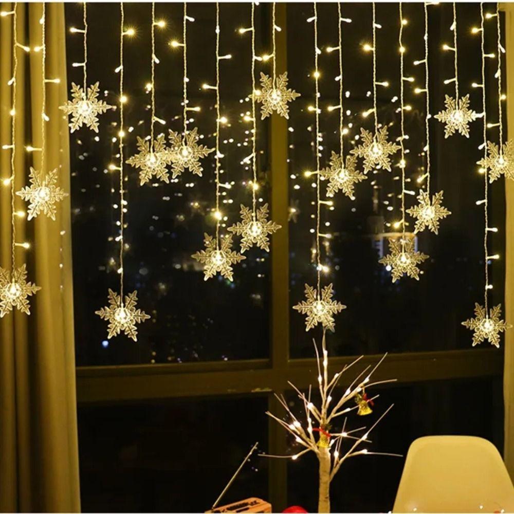 Snowflake Pendant Christmas Snowflakes String Light LED Decoration Light  New Year