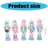6pcs Festival Wood Soldier Figurines Holiday Nutcrackers Ornament in Soft Color for Creative Party Decoration