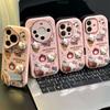 Cute Katie bracket is suitable for Apple 17PROMAX mobile phone case, Huawei Honor mobile phone case all-inclusive.