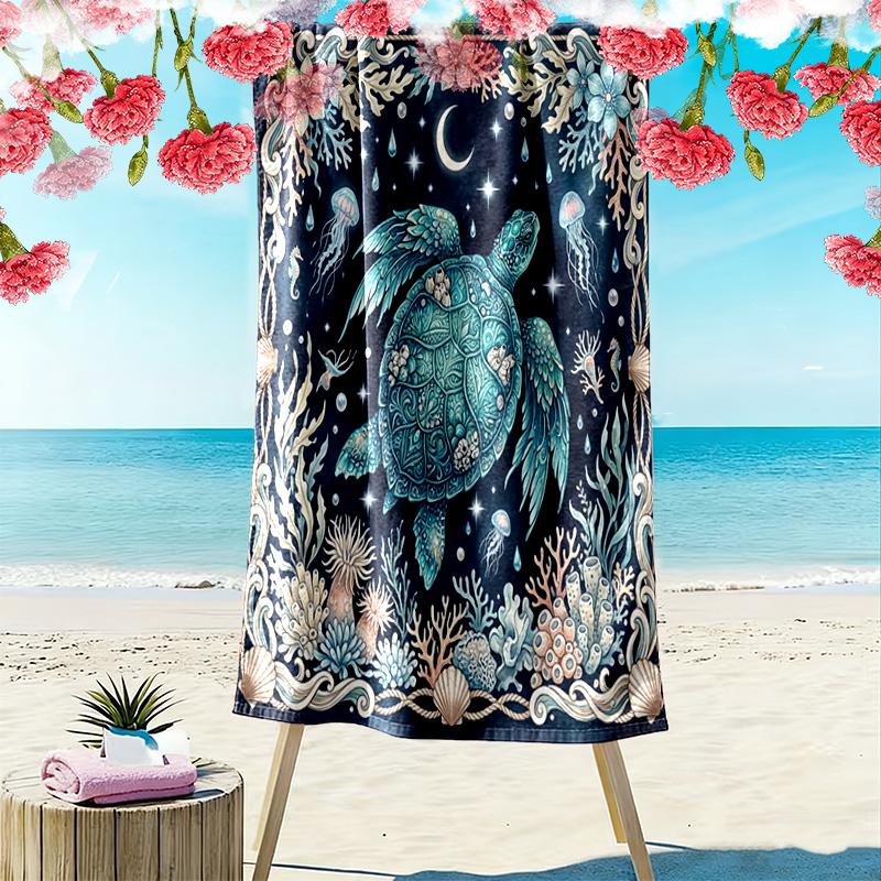 Vitage Art Print Beach Towel, Large Soft Quick Dry Towel for Beach Camping Swimming