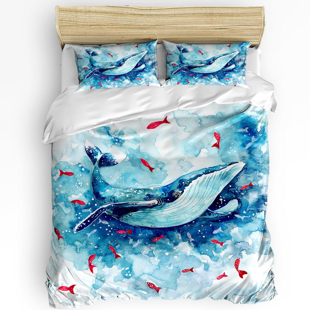 Animal Green Fish Duvet Cover Bed Bedding Set For Double Home Textile Quilt Cover Pillowcases Bedroom Bedding Set (No Sheet)