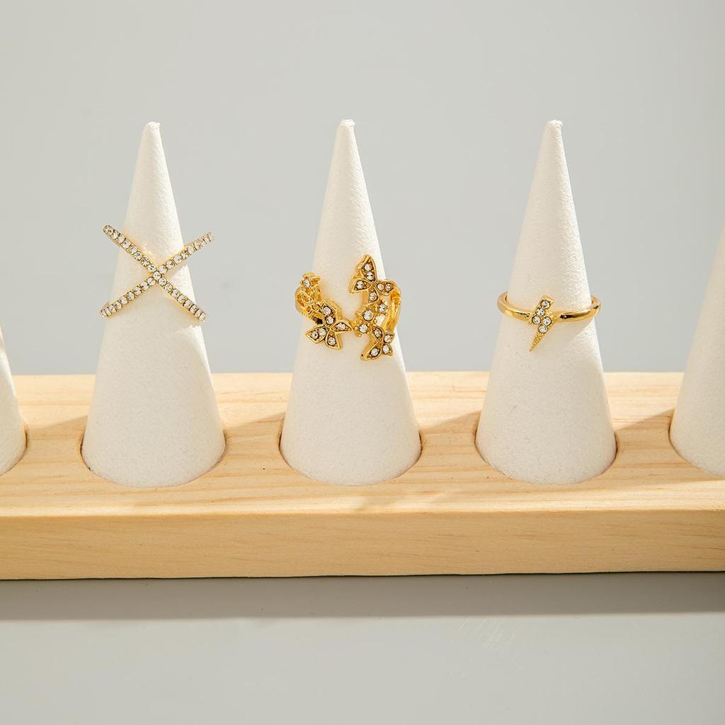 Fashionable Luxury Rhinestone Butterfly Lightning Ring Set for Women's Jewelry With Niche Design Finger Ring