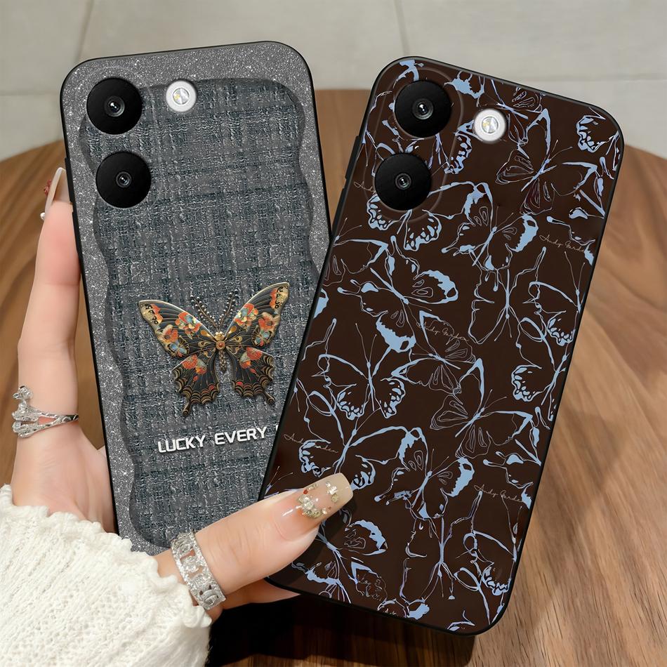 For Xiaomi POCO X8 Pro Max 5G Cases Blue Love Bow Cover Soft Matte Silicone Protective Black For POCO X8Pro Max Funda