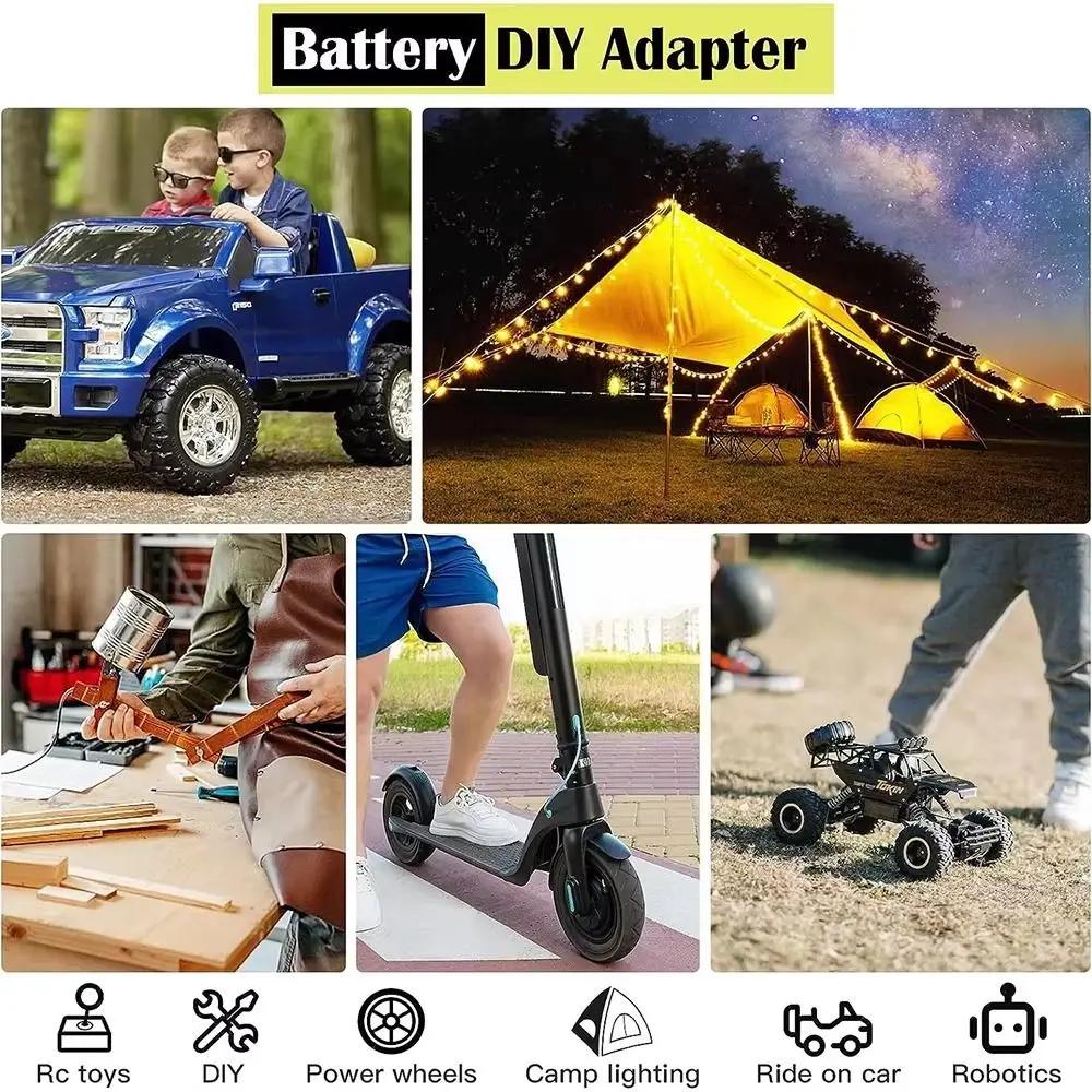 ABS Li-ion Battery Holder Portable Durable Battery Connector with Cable Practical Adapter Converter Base for Makita