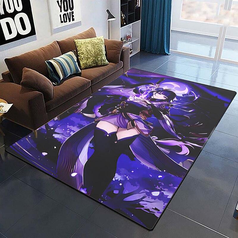 Genshin Impact Teppiche, Wohnzimmer-Dekoration, Schlafzimmer, Salon, Teetisch, Bereich, Teppich, Matte, weiches Flanell, große Teppiche und Baby-Geschenkteppich