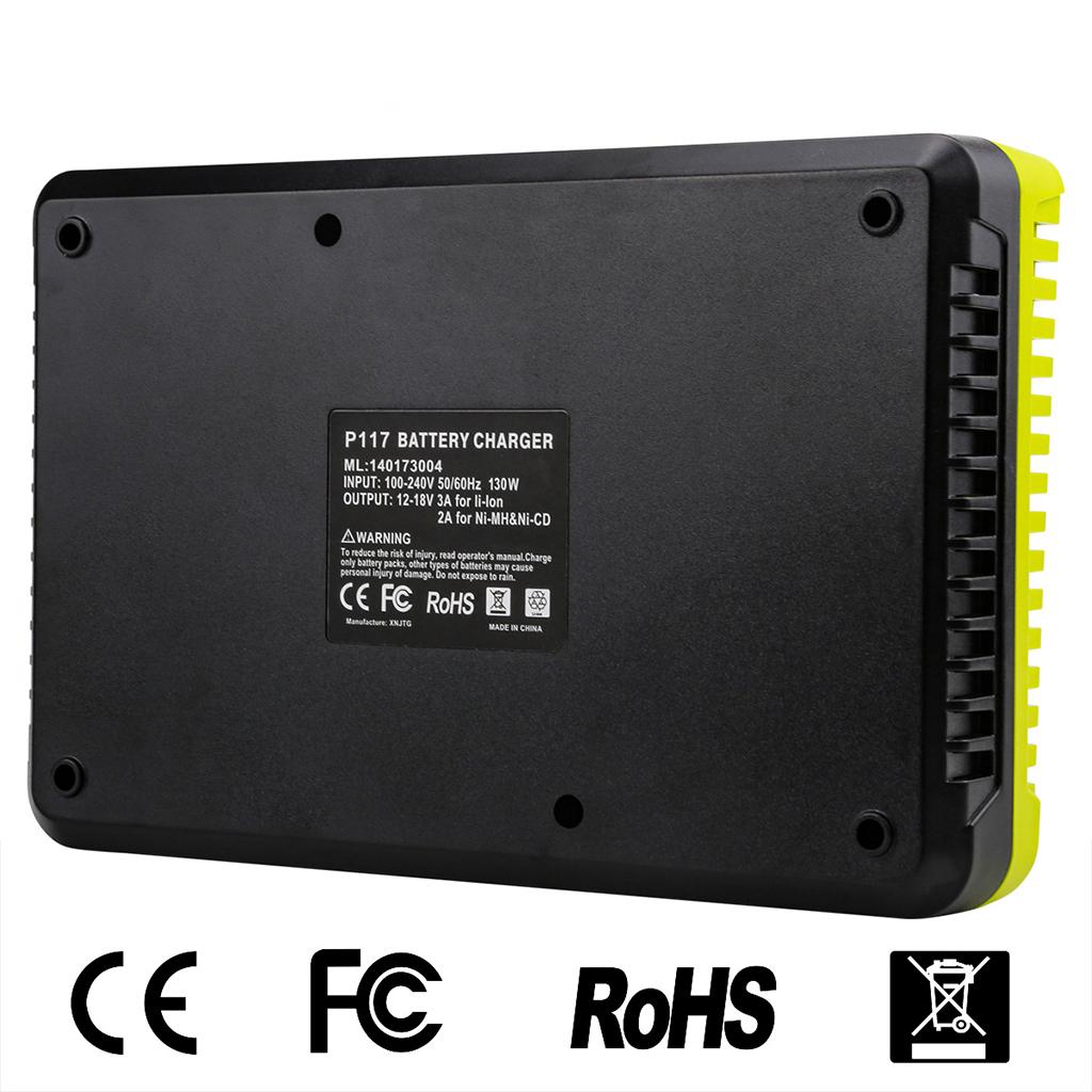 3A 12v-18v Lithium-ion & Ni-mh/ni-cd Replacement Charger for Ryobi A +p110, P111, P107, P108,p117 Rechargeable Battery