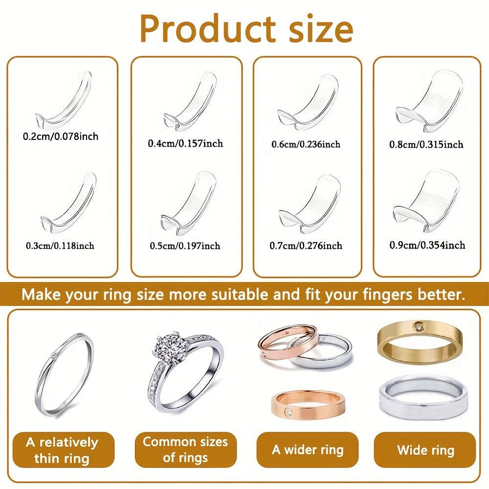 16 Stück Ringgrößenversteller-Pads Silikon Unsichtbar Klarer Ringsizer Anti-Verlust-Beweis Ringhalter Halter Schrumpfer Schmuckherstellung