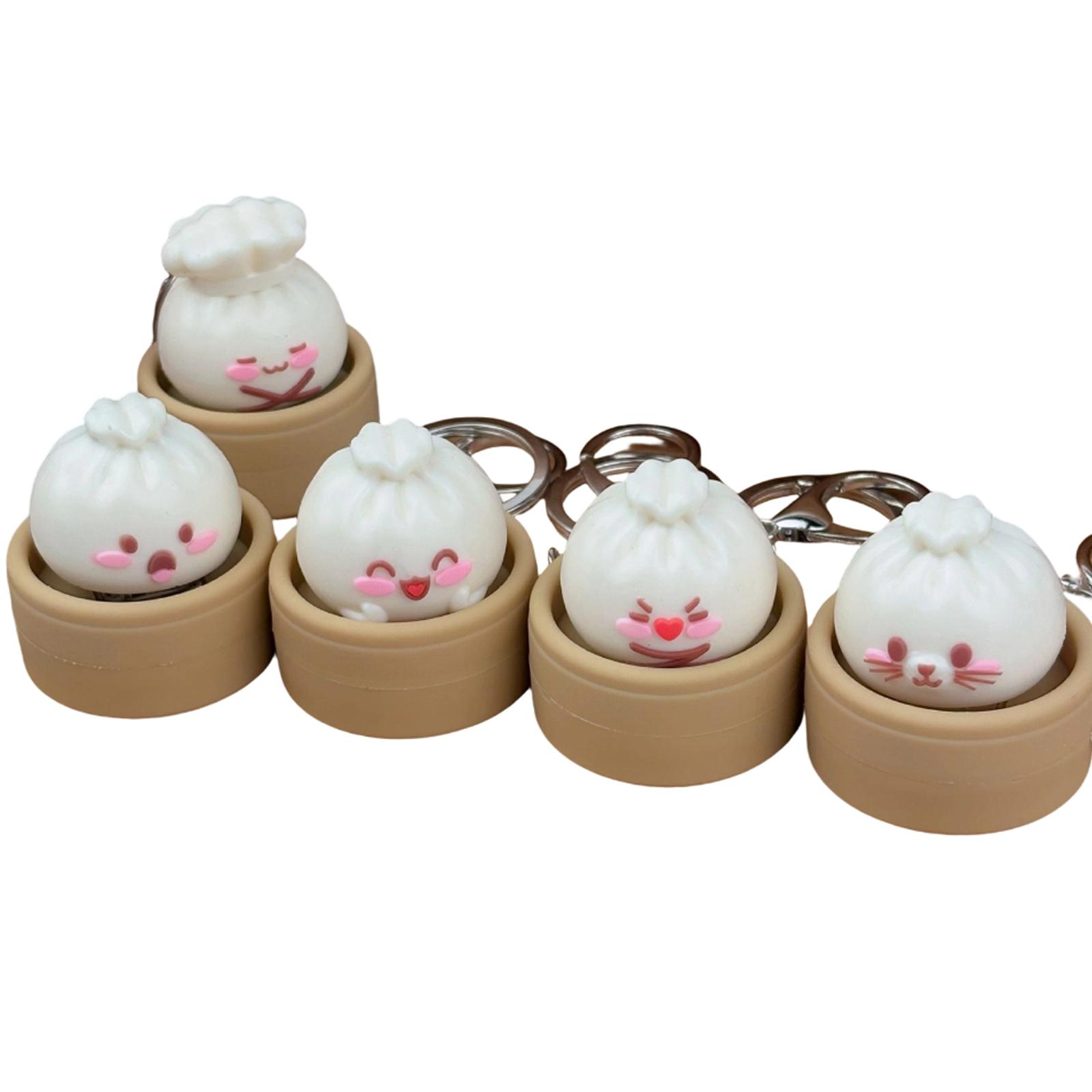 

5pc Squishy Dumpling Stress Relief Toy Keychain Set Soft Squeeze Sensory Fidget Key Ring Key Holder for Stress Reduction and Anxiety Relief One Size