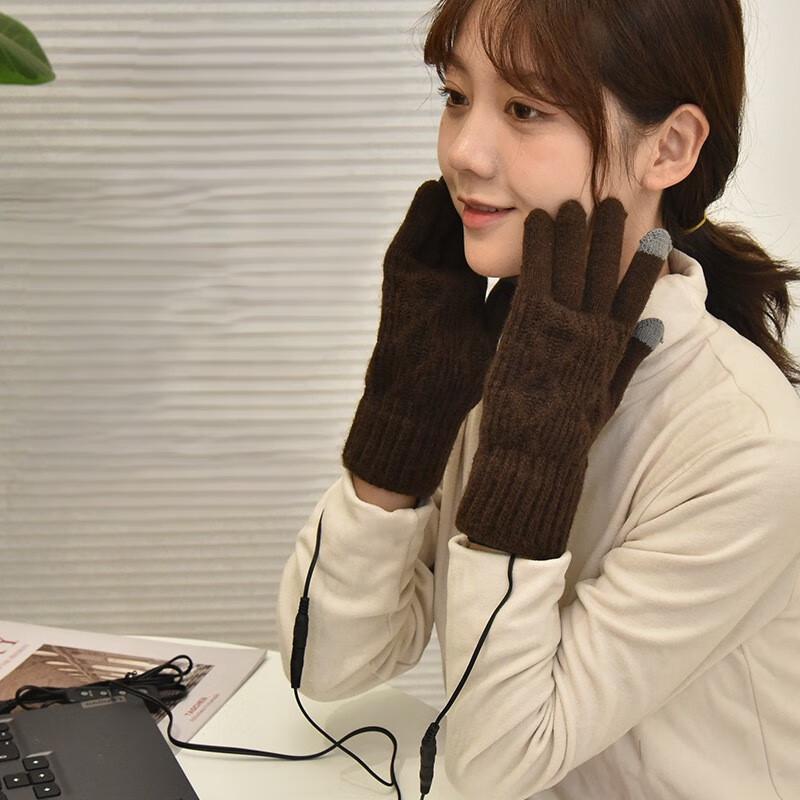 USB Heated Full-Finger Plush Gloves