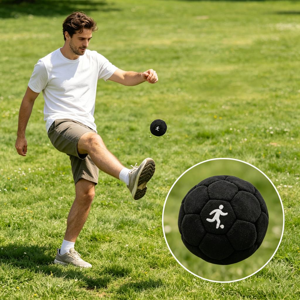 Plush Soccer Style Footbag Durable Soft Kicking Ball for Indoor Outdoor Exercise Play Activities