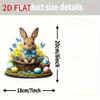 2D Flat Bohemian Style Rabbit Acrylic Desktop Decoration, Flowers and Eggs Design, Suitable for Wall Decoration, Porch, Room, Villa, Accents Home, Hal