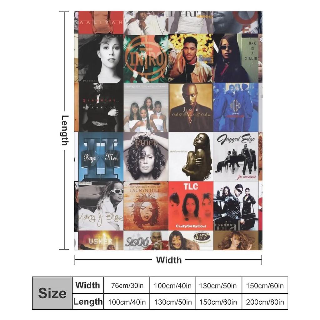 HISTORY 90s RNB - HOME DECOR Throw Blanket Giant Sofa wednesday decorative Decorative Beds Blankets
