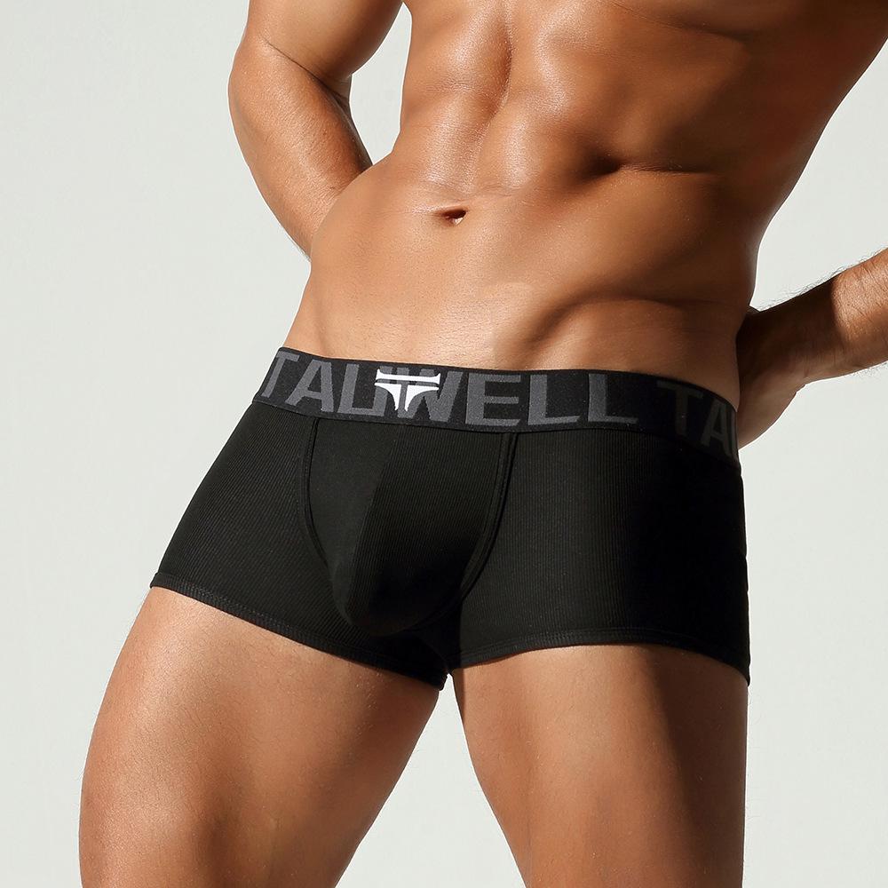 TAUWELL Men's Solid Color Streetwear Cotton Boxer Briefs