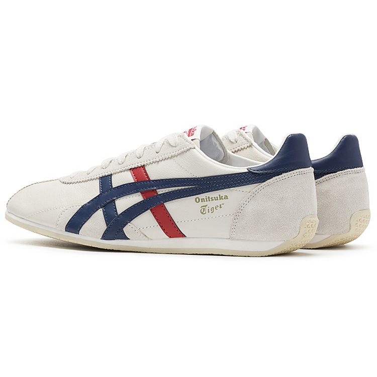 ONITSUKA TIGER Runspark Weiß Blau Rot Unisex Niedrige Leder Retro Laufschuhe TH201L-9950