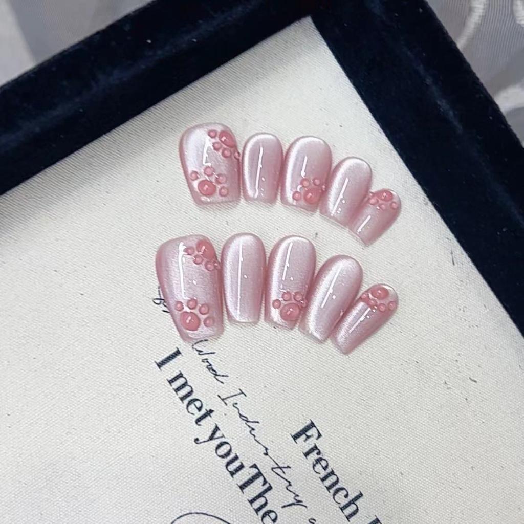 Pure Hand-made Phototherapy Wear Nail Tablets Cute Cat Claw Wear Nail Finished Product Reusable Nail Patches