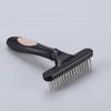 Pet Dog Cat Grooming Rake Dematting Brush Shedding Comb with Two Rows Needles Gently Remove Loose or Tangled Hair from Undercoat