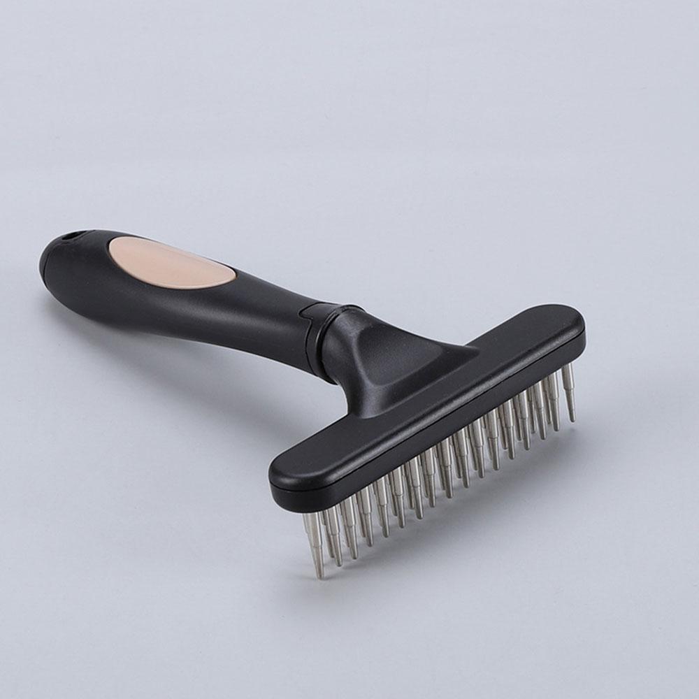 Pet Dog Cat Grooming Rake Dematting Brush Shedding Comb with Two Rows Needles Gently Remove Loose or Tangled Hair from Undercoat