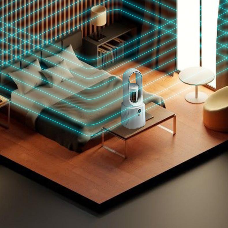 5W 6-Gear Adjustable Wind Speed Air Conditioning Fan Household Leafless Spray Air Cooler USB Desktop Silent Vertical Circulating Fan 125*135*330mm