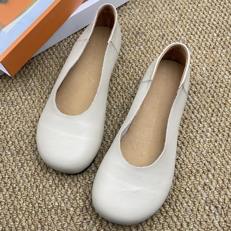 Fashion 2025 Fashion Flats Women's Square Toe Vintage Flats Soft Loafers Comfortable Leather Ballet Shoes for Female Dress Shoes Mujer