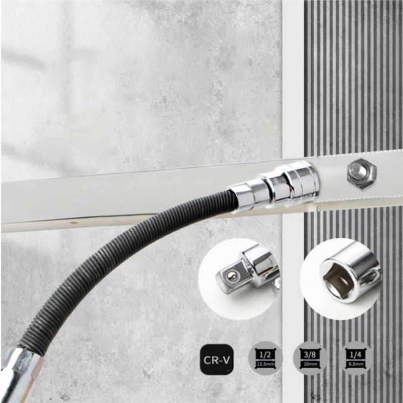 ABYN-Flexible Socket Extension Bar Set 1/2" 1/4" 3/8" Shaft Drive 12" 10" 8" 6" Flexible Socket Extension
