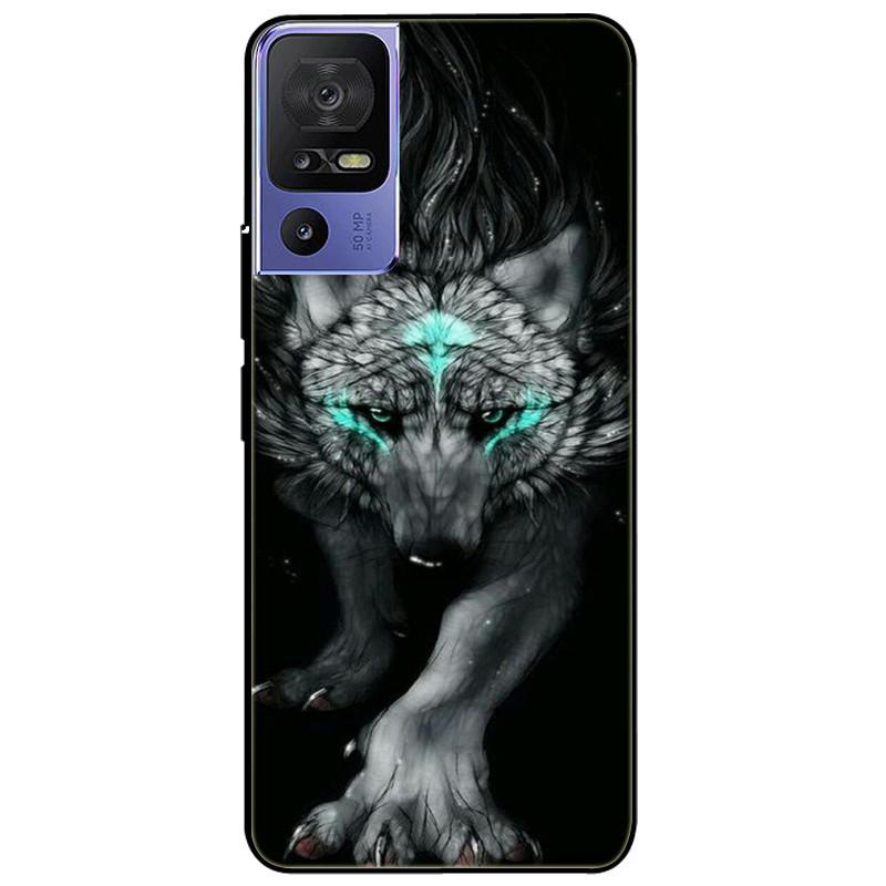 For TCL 40 SE Case 2023 Soft Silicone Protective Black Tiger Lion Funda Coque for TCL 40SE Covers TPU Bumper for TCL40se Paras