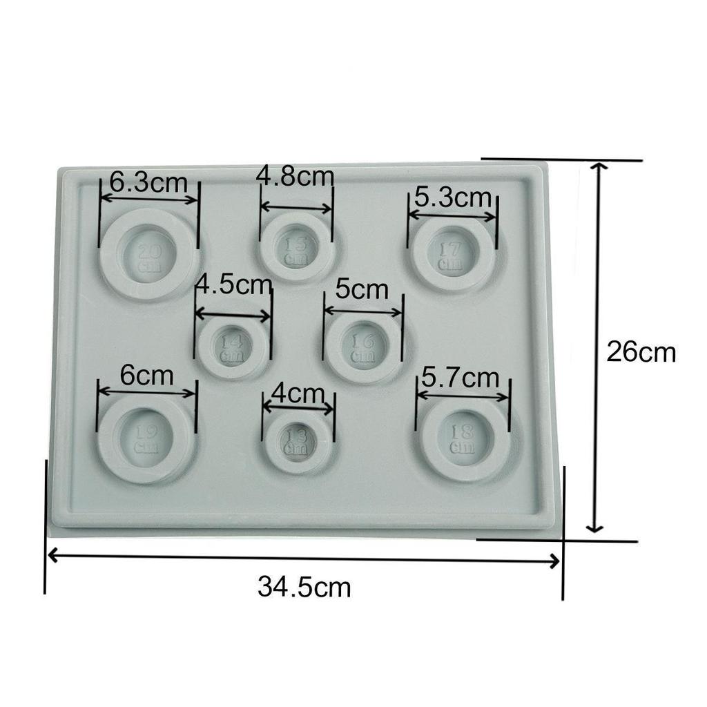 Handmade Flocked Necklace & Bracelet Display Tray with Measuring Scale