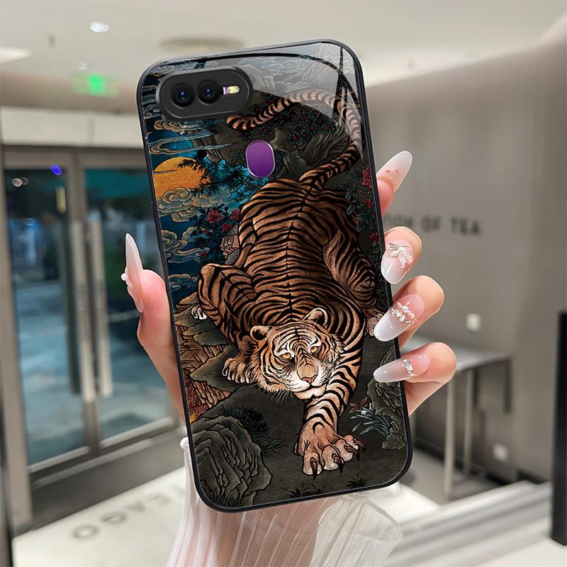 

For Oppo F9 Pro F7 F5 Youth F3 Plus Tempered Glass Phone Case Anti-drop Protection Dragon Astronaut Cool Bumper Hard Back Cover Oppo F5 (F5 Youth)
