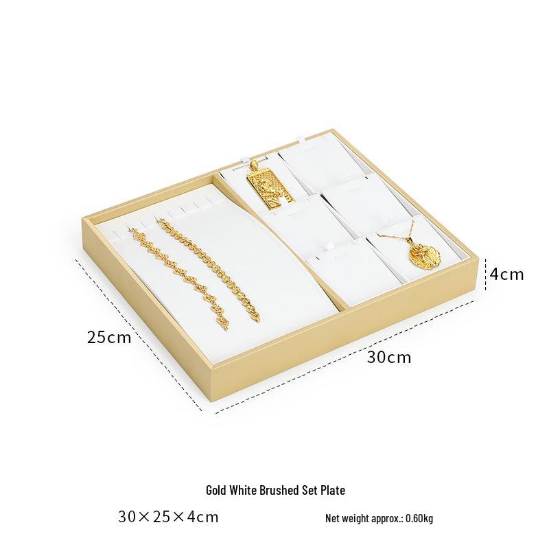 Ya Yu Jin Bai Jewelry Display Tray for Bracelets, Ear Studs, Necklaces - Silver & Gold